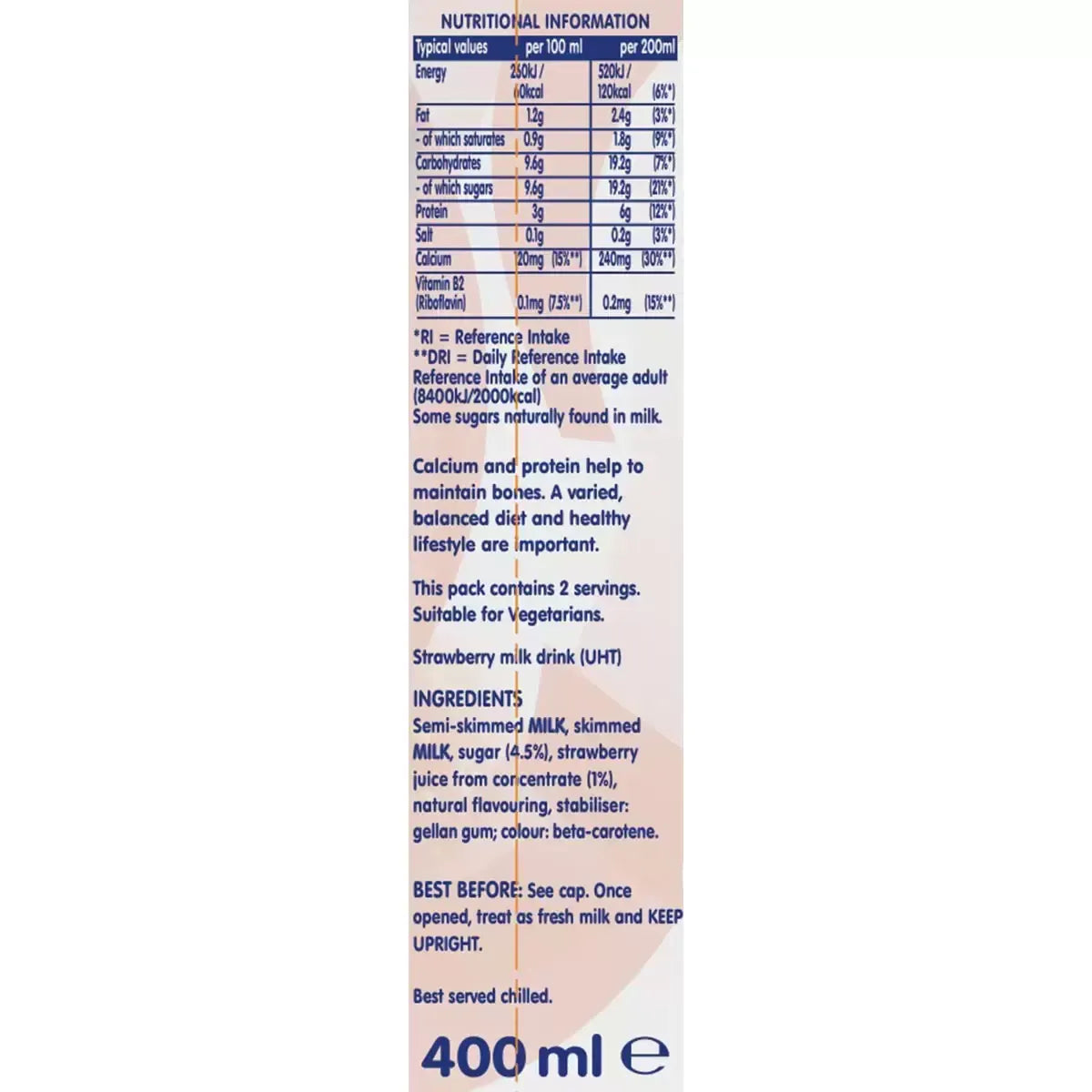 Yazoo Strawberry Milkshake – 10 × 400 ml UHT Bottles | High Protein, Low‑Fat