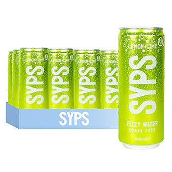 SYPS Fizzy Water – Lemon & Lime (12 × 330 ml Cans)