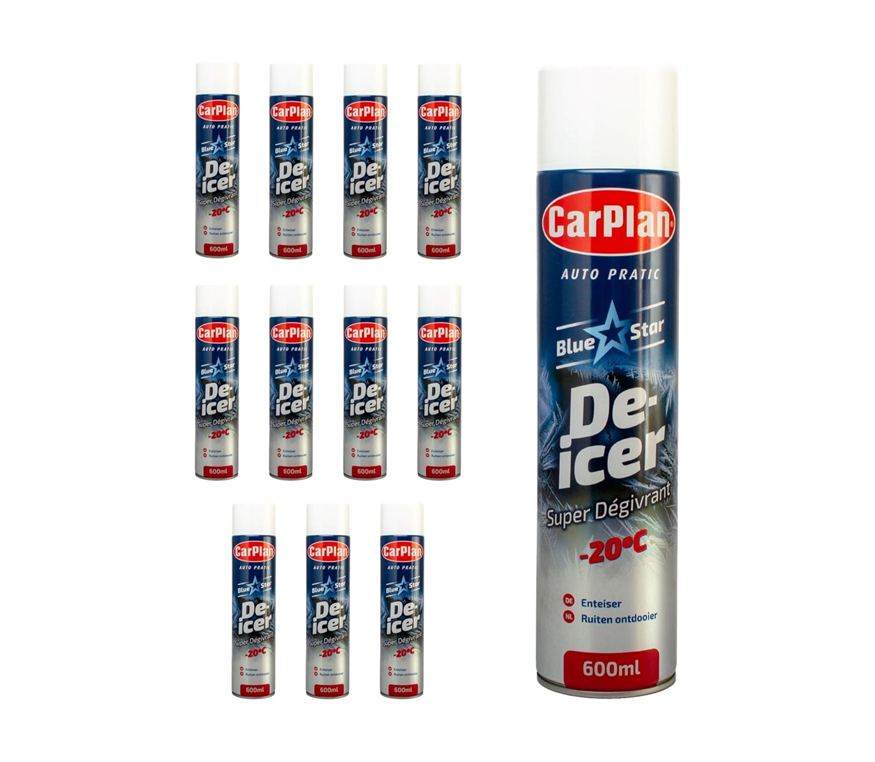 CarPlan Blue Star Super De-Icer Aerosol – 600ml (Pack of 12)