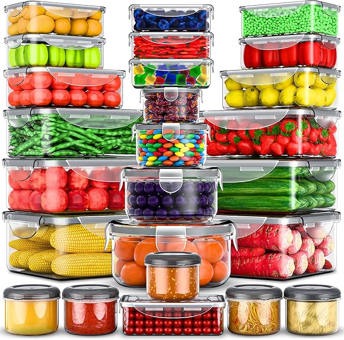 50‑Piece Airtight Meal Prep Containers Set – Stackable, Leak‑Proof, BPA‑Free (Microwave, Freezer & Dishwasher Safe)