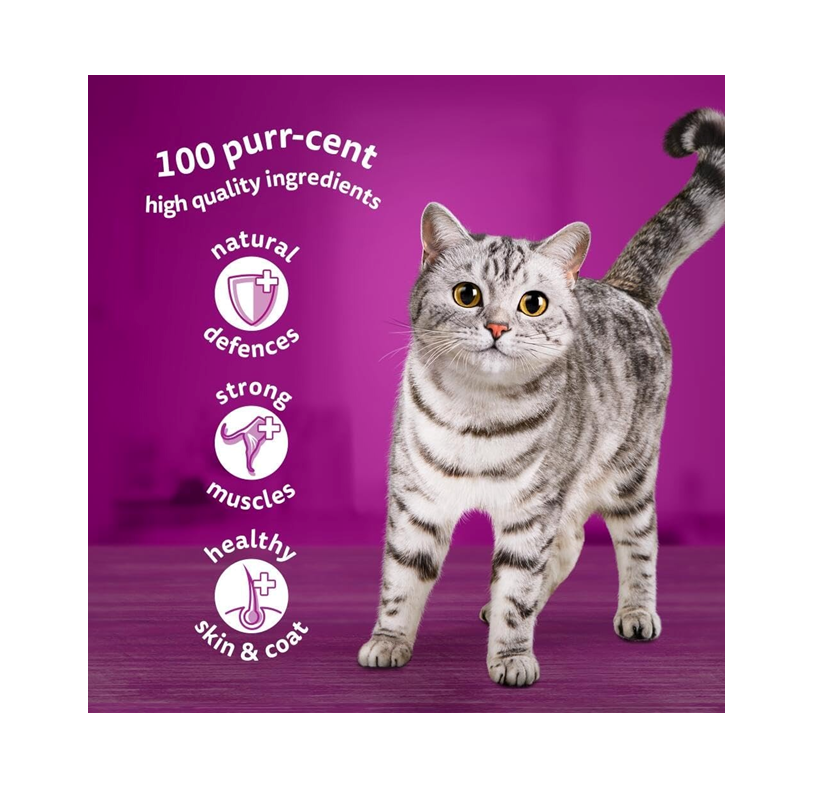 WHISKAS Tasty Mix 1+ Chef’s Choice in Gravy – Adult Cat Food (40 × 85g Pouches)